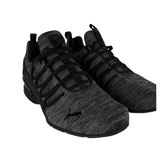 Puma Men’s Athletic Sneakers US 11.5 Gray Knit Lace-Up Running Shoes